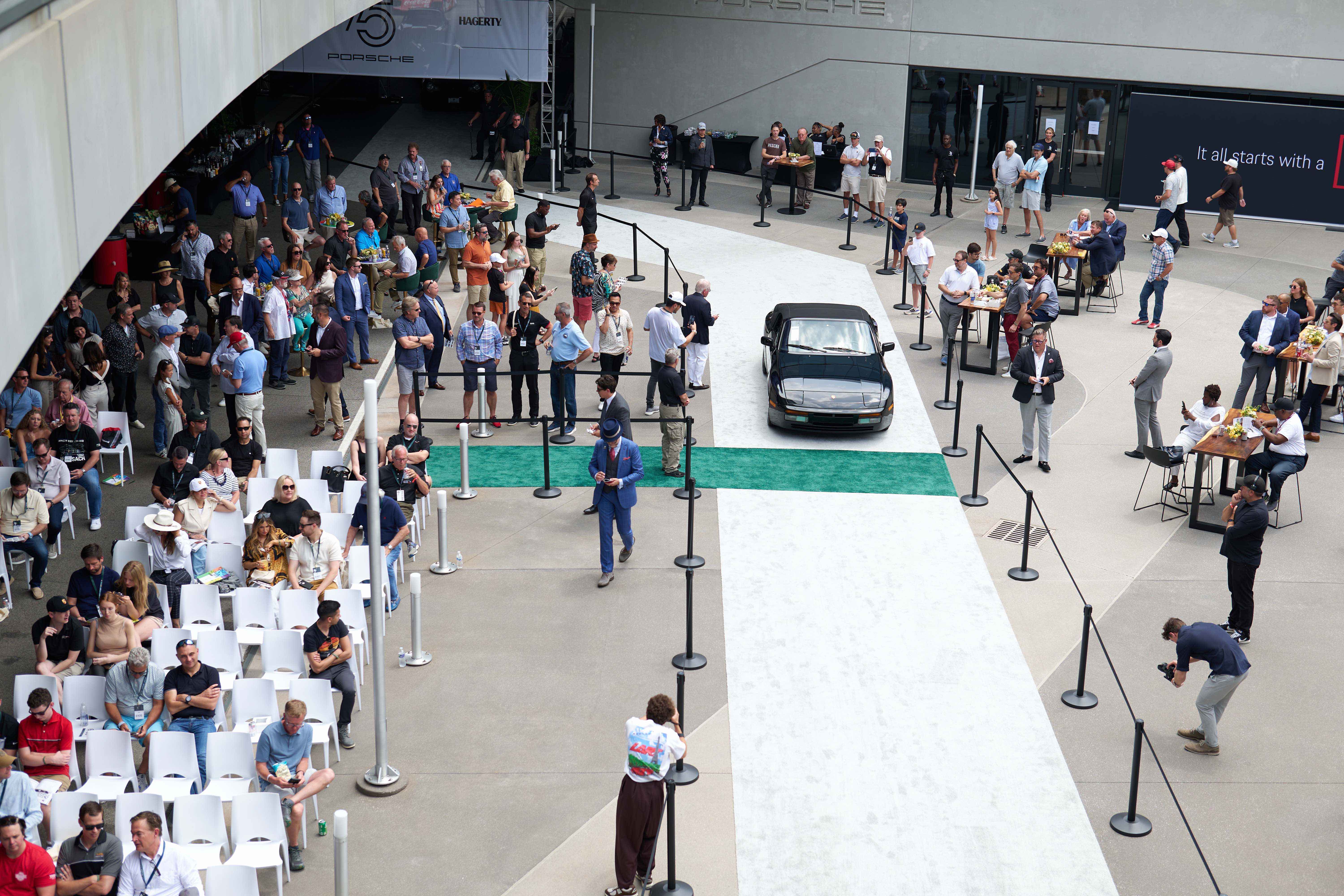 Overhead view of the auction 