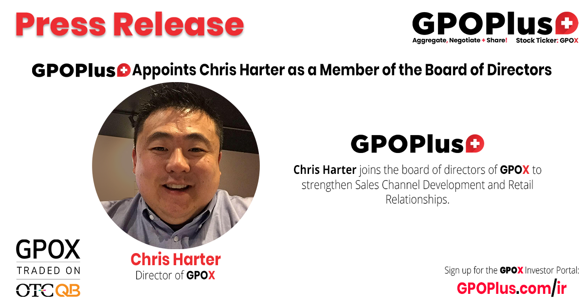 Chris Harter joins GPOX to strengthen Sales Channel Development and Retail Relationships