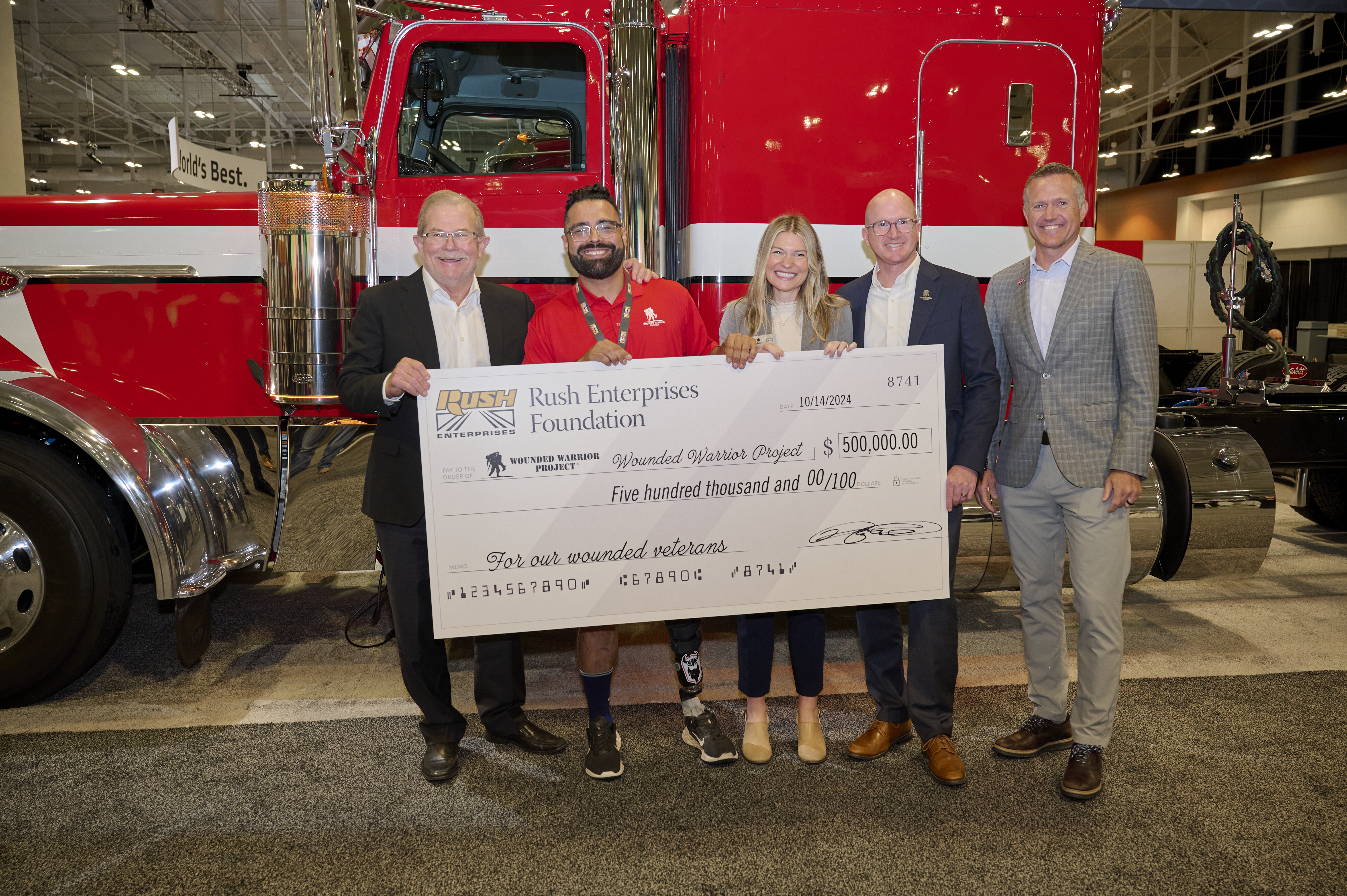 The Last Peterbilt Model 389 sweepstakes generated $500,000 that was presented to Wounded Warrior Project during the event in Nashville.