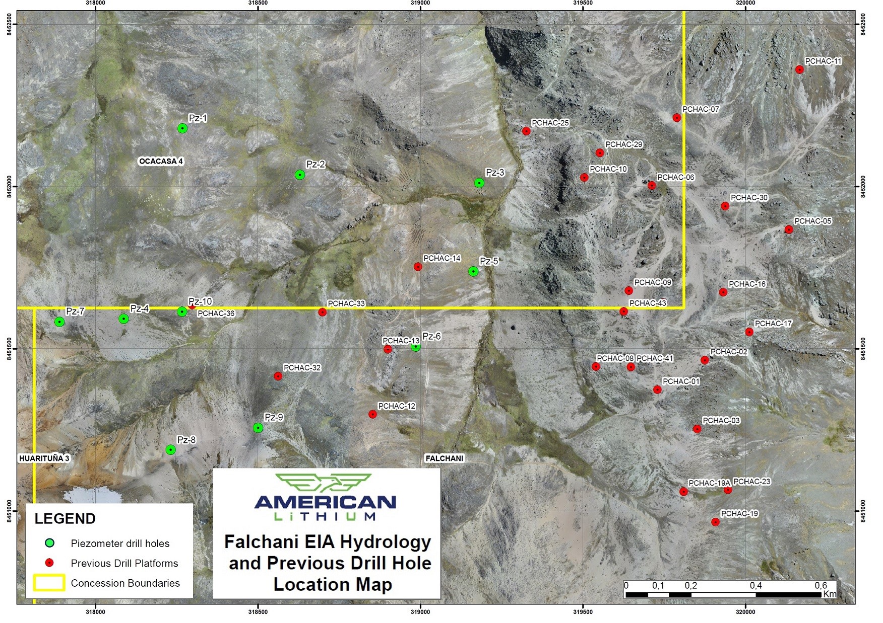 Updated Falchani EIA Hydrology and Previous Drill Hole Location Map