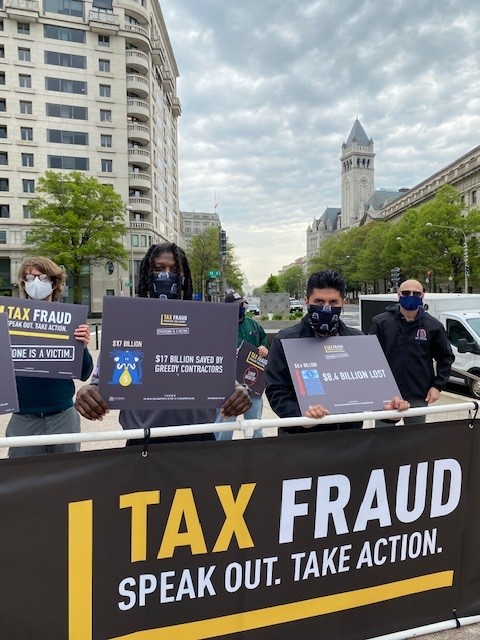 EASRCC Local 197 Council Representatives Kunta Bedney and Francisco Esparza showing their support at the Press Conference in DC