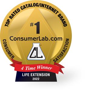 Life Extension is rated #1 Catalog/Internet Brand according to the 2022 Consumer Survey by ConsumerLab.com