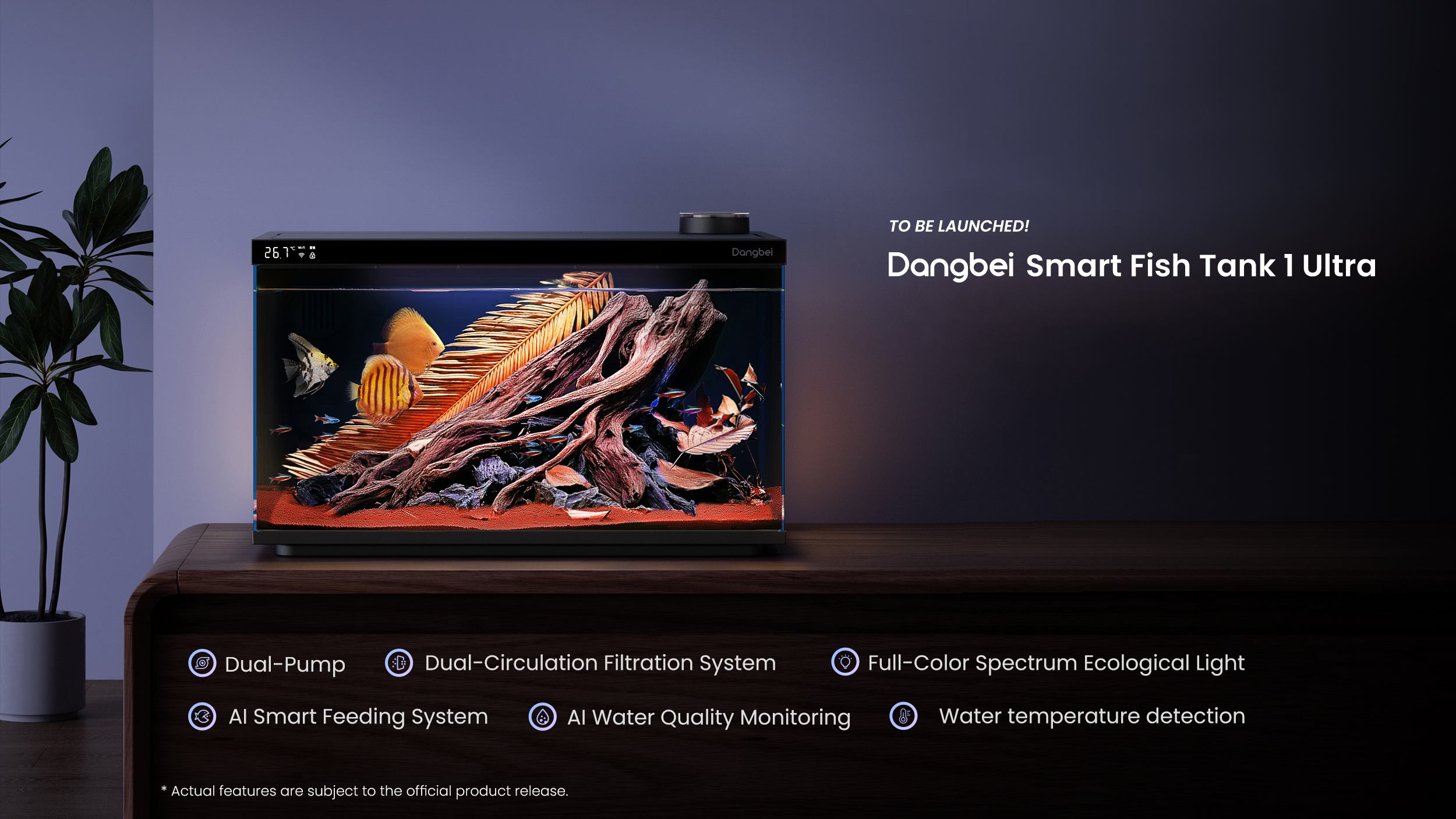 Dangbei Smart Fish Tank 1 Ultra with AI feeding, water monitoring, and ecological lighting showcased at IFA 2025