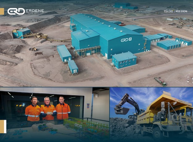 Images – clockwise from top left: Bayan Khundii Process Plant, Mining Operation, First Gold and Process Plant Opening Ceremony