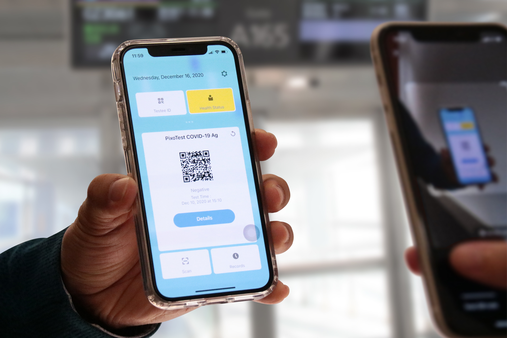 PixoHealth Pass Admin App verifies the test result from PixoHealth Pass users.