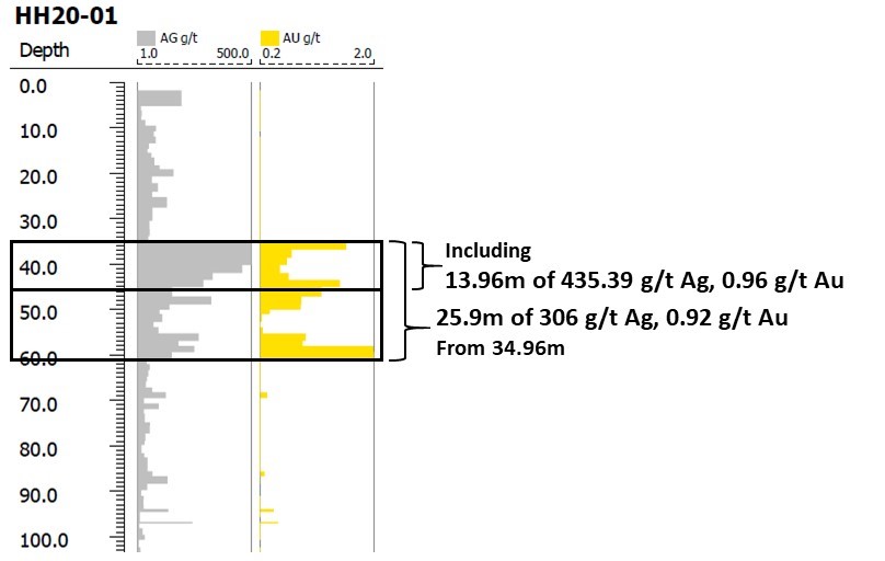 Figure 3. HH20-01 Ag-Au Histogram