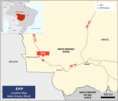 EPP location map, Mato Grosso State, Brazil.