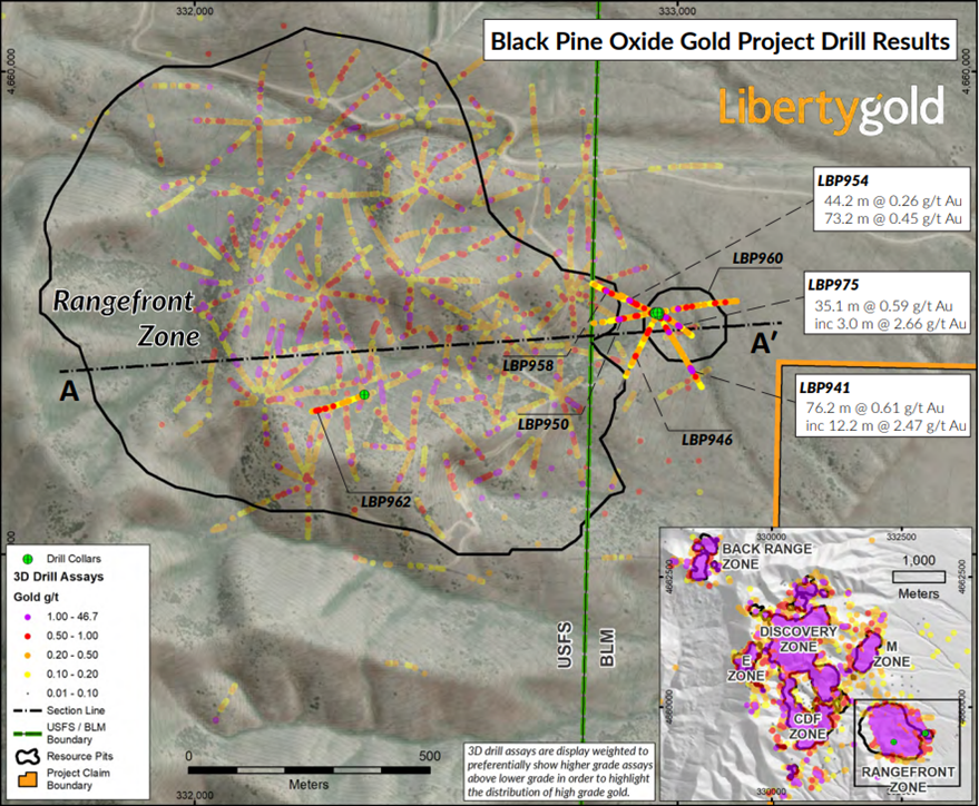 Rangefront Zone, Black Pine Oxide Gold Project