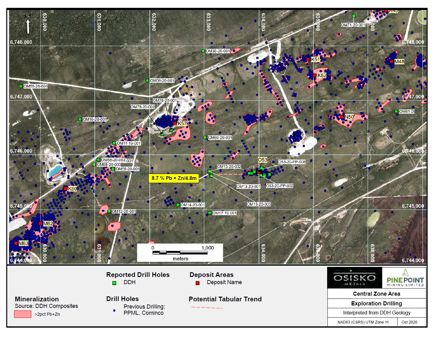 Central Zone Surface Map