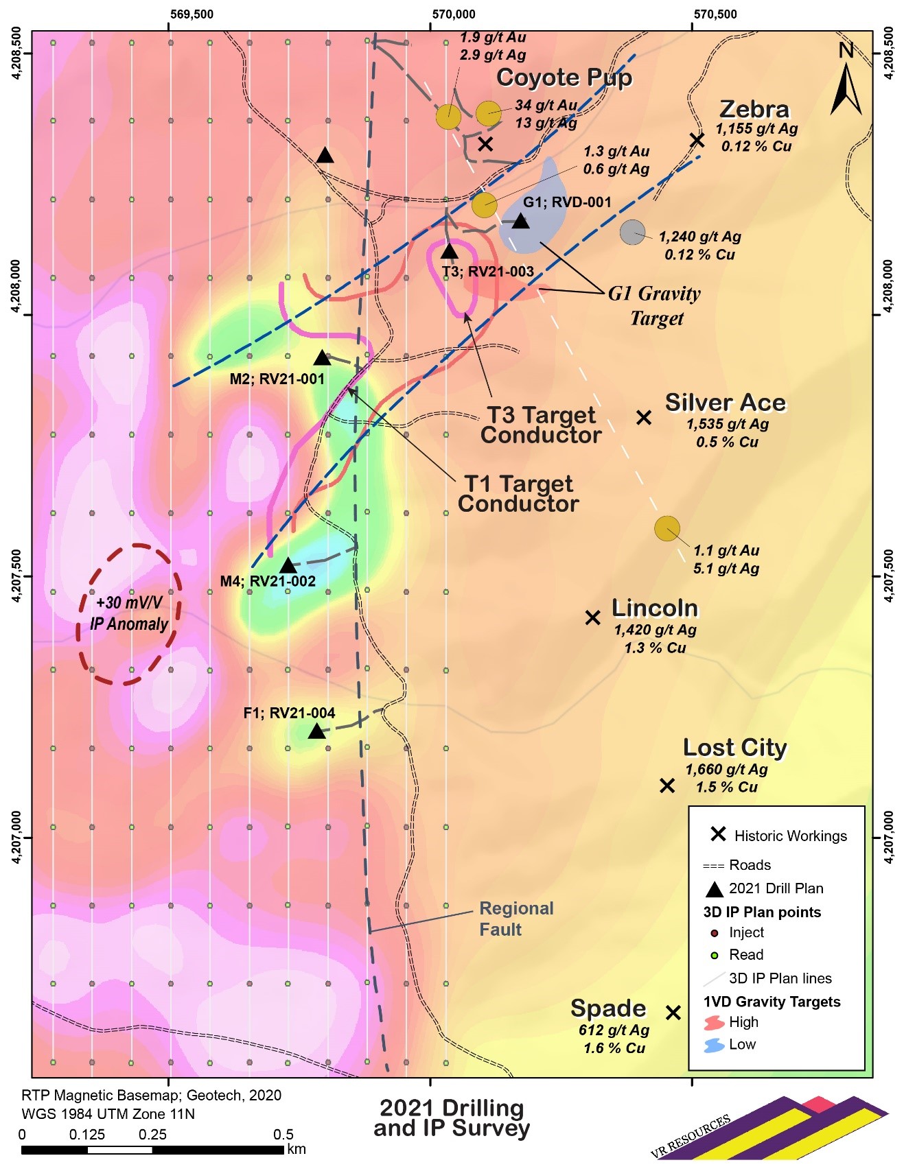 New IP Anomaly plotted on RTP magnetic Base Map