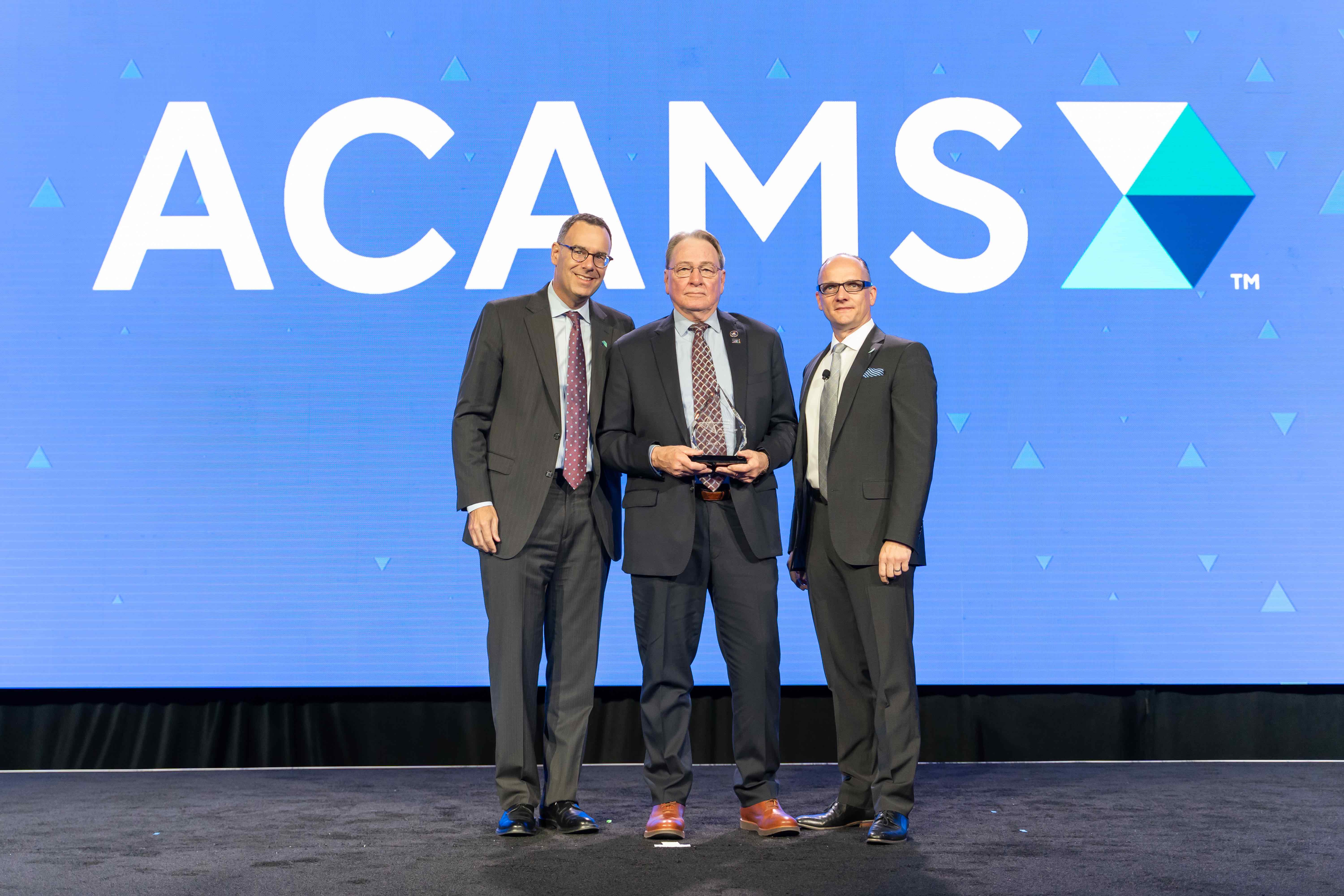 From left to right: ACAMS CEO, Neil Sternthal; ACAMS Lifetime Achievement Award recipient, Dennis Lormel, and ACAMS Advisory Board Emeritus Chair, Markus Schulz