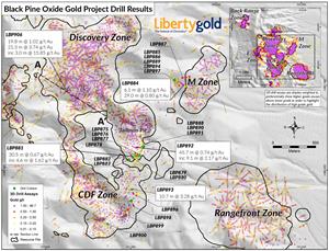 BLACK PINE OXIDE GOLD PROJECT DRILL RESULTS MAP
