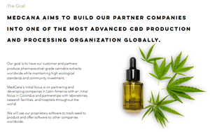 MedCana aims to build our Partner companies into one of the most advanced CBD production and processing organization globally