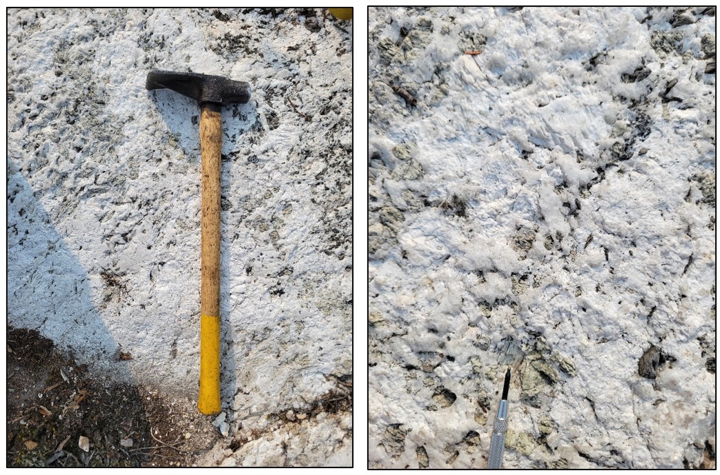 Identification of spodumene at occurrence B2, outcrop FM23-058