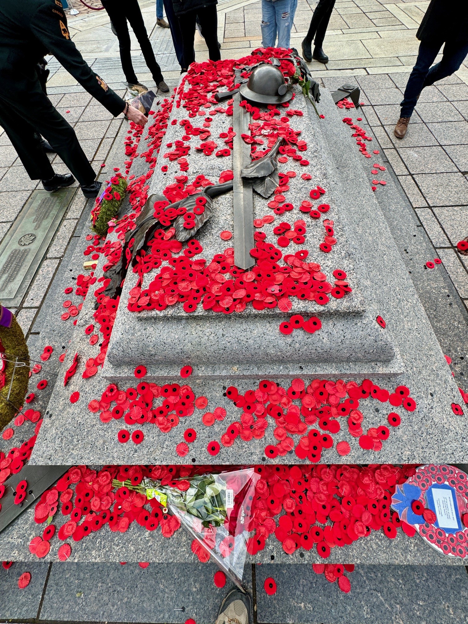 Remembrance Day 2023_vertical poppies on tomb