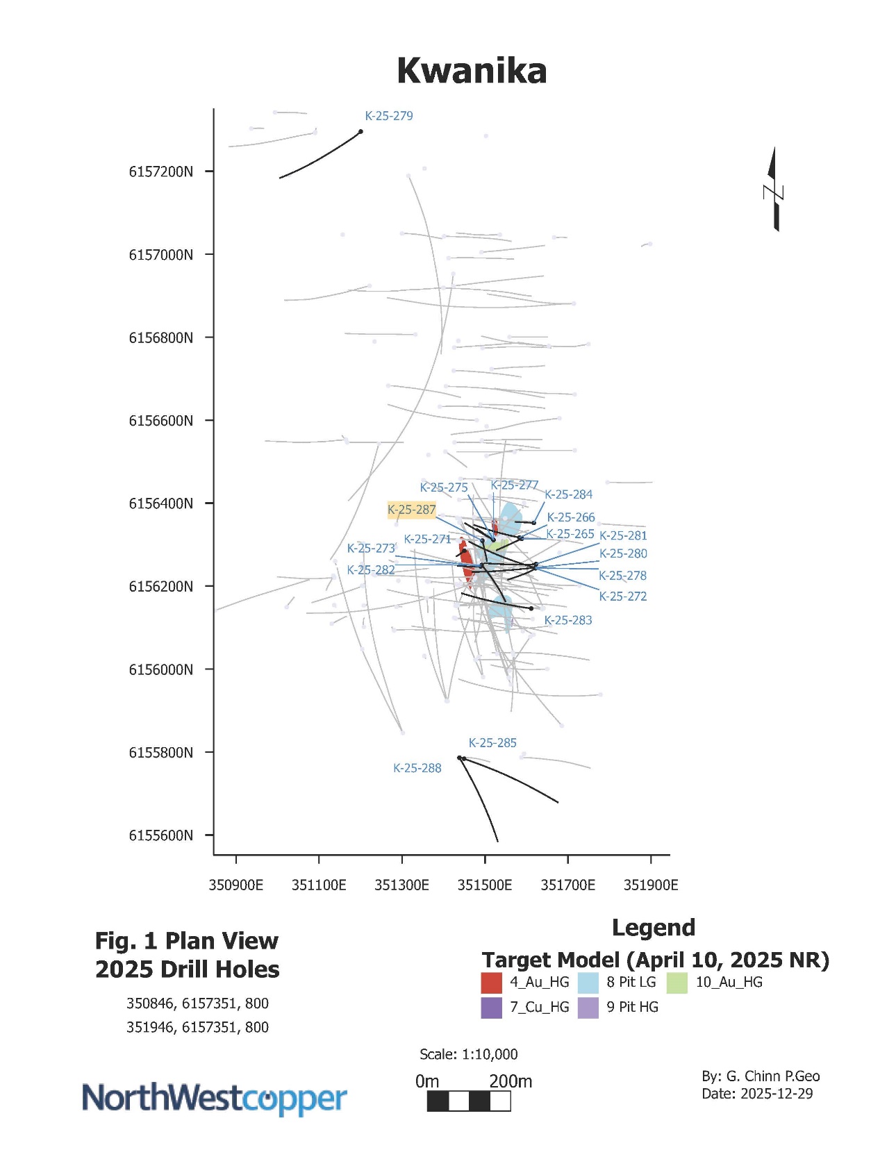Figure 1: Plan View of 2025 Program Drill Hole Location