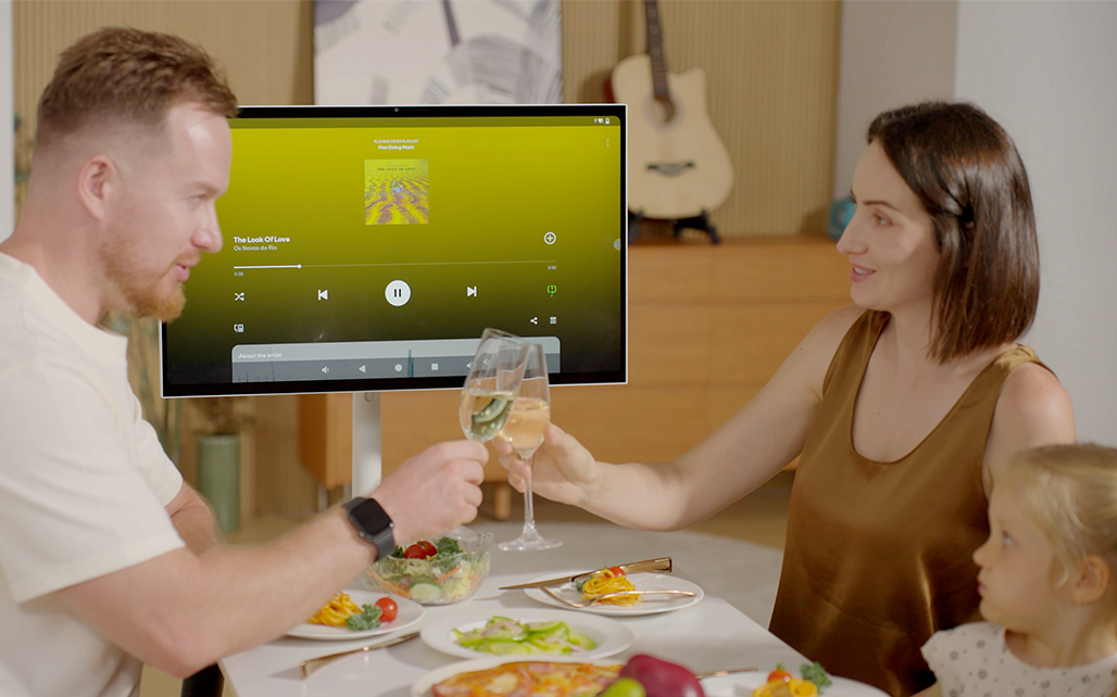 MoveMate AI Portable TV used in various settings, such as home entertainment and remote work