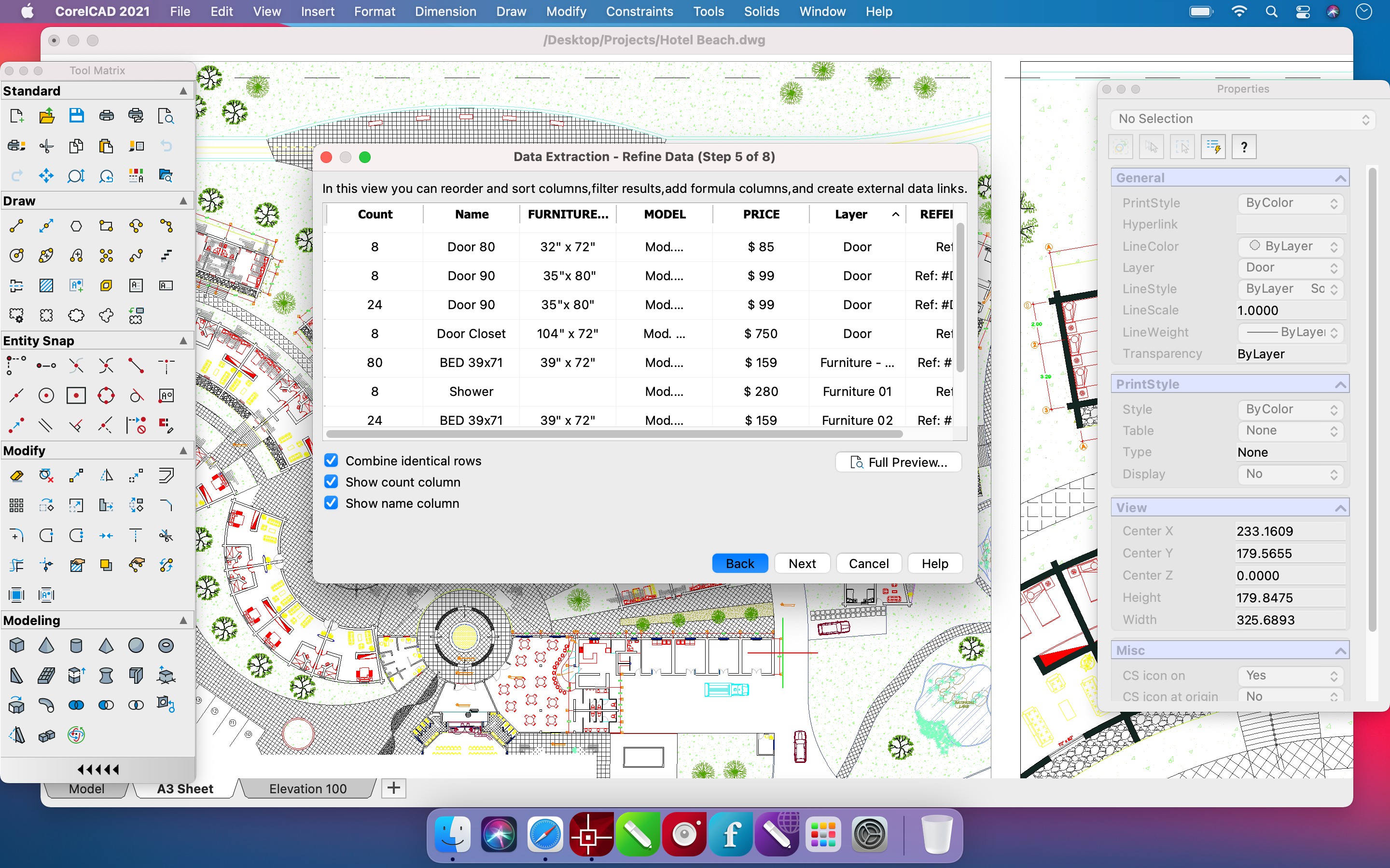 CorelCAD 2021 for Mac - Data Extraction Wizard