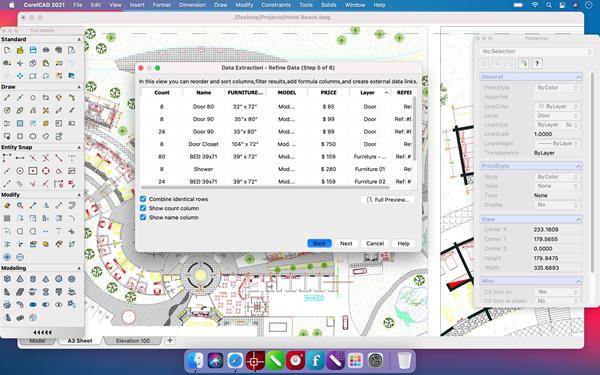 CorelCAD 2021 for Mac - Data Extraction Wizard