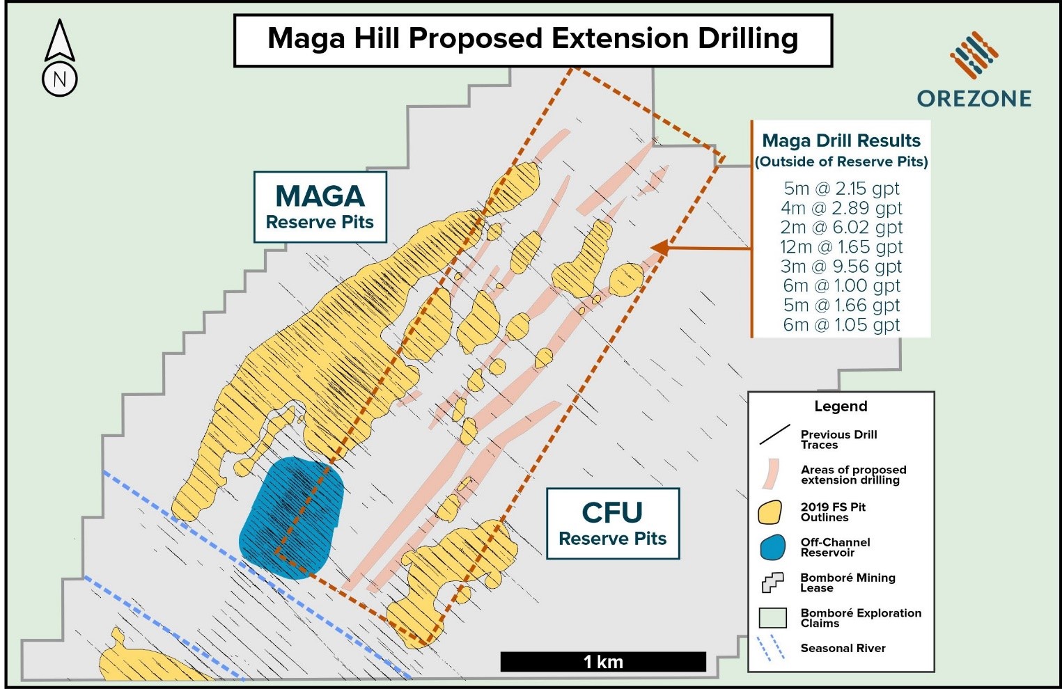 Bomboré Gold Project: Maga Hill - Plan View of Prospective Exploration Potential