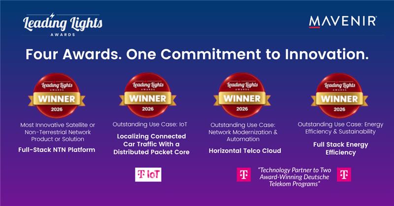 Mavenir Celebrates Four Award-Winning Entries at Light Reading's 2026 Leading Lights Awards