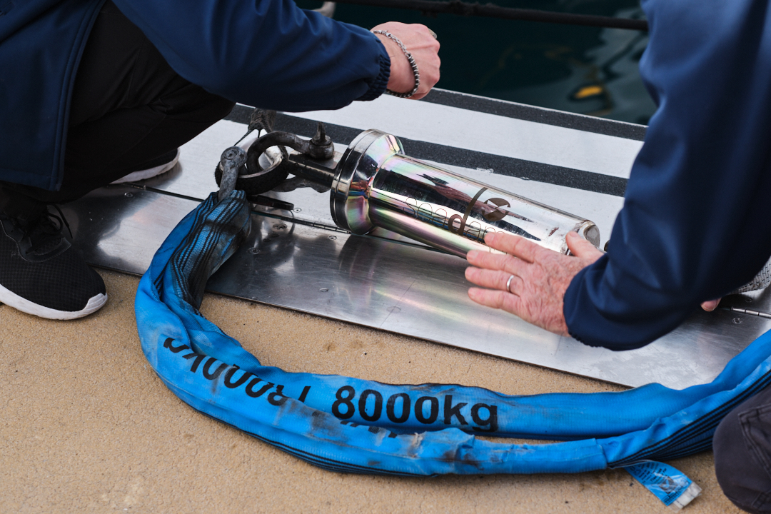 In the photo: The new device, called 'Seadamp', a new hydraulic mooring damper.