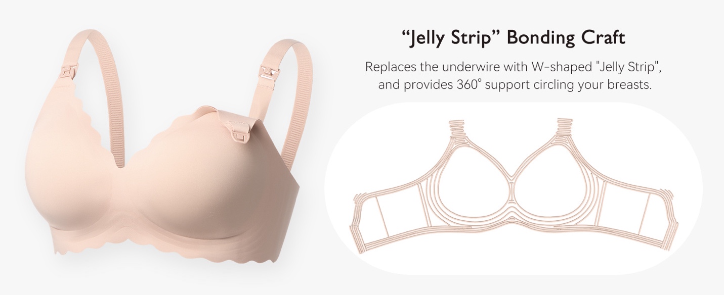 Momcozy Nursing Bras for Breastfeeding, Jelly Strip Support