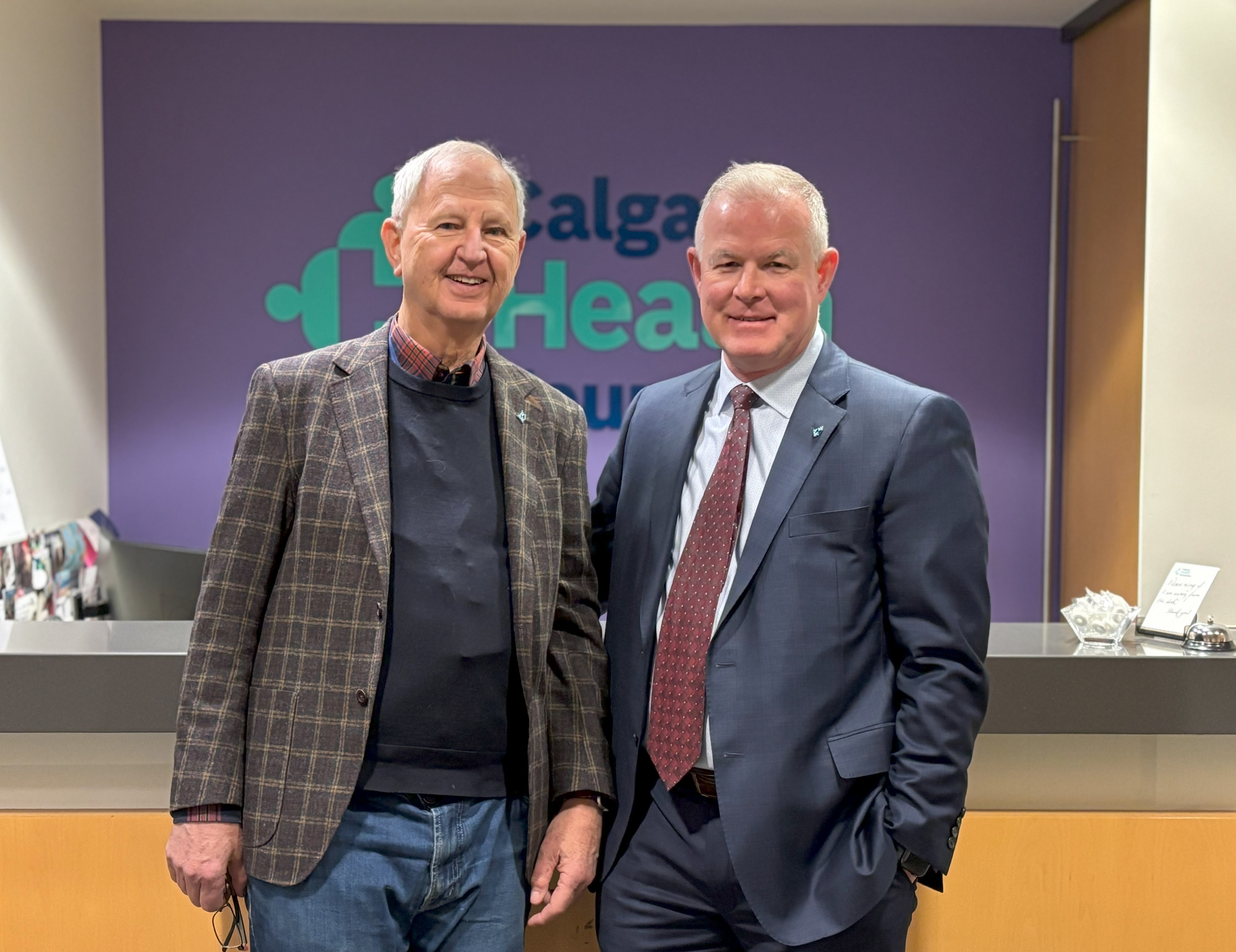 Murray Sigler (left), President & CEO, and Paul Rossmann (right), Executive Vice President & Chief Operating Officer, Calgary Health Foundation