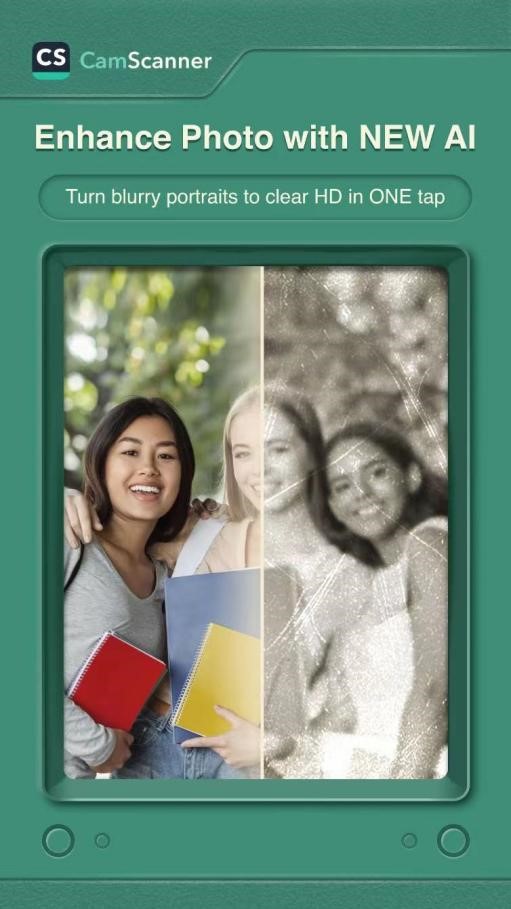 CamScanner’s portrait enhancement colorize feature