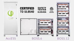 Full line of scalable UL 9540 Certified energy storage & management solutions: AccESS, BOSS.6, BOSS.12