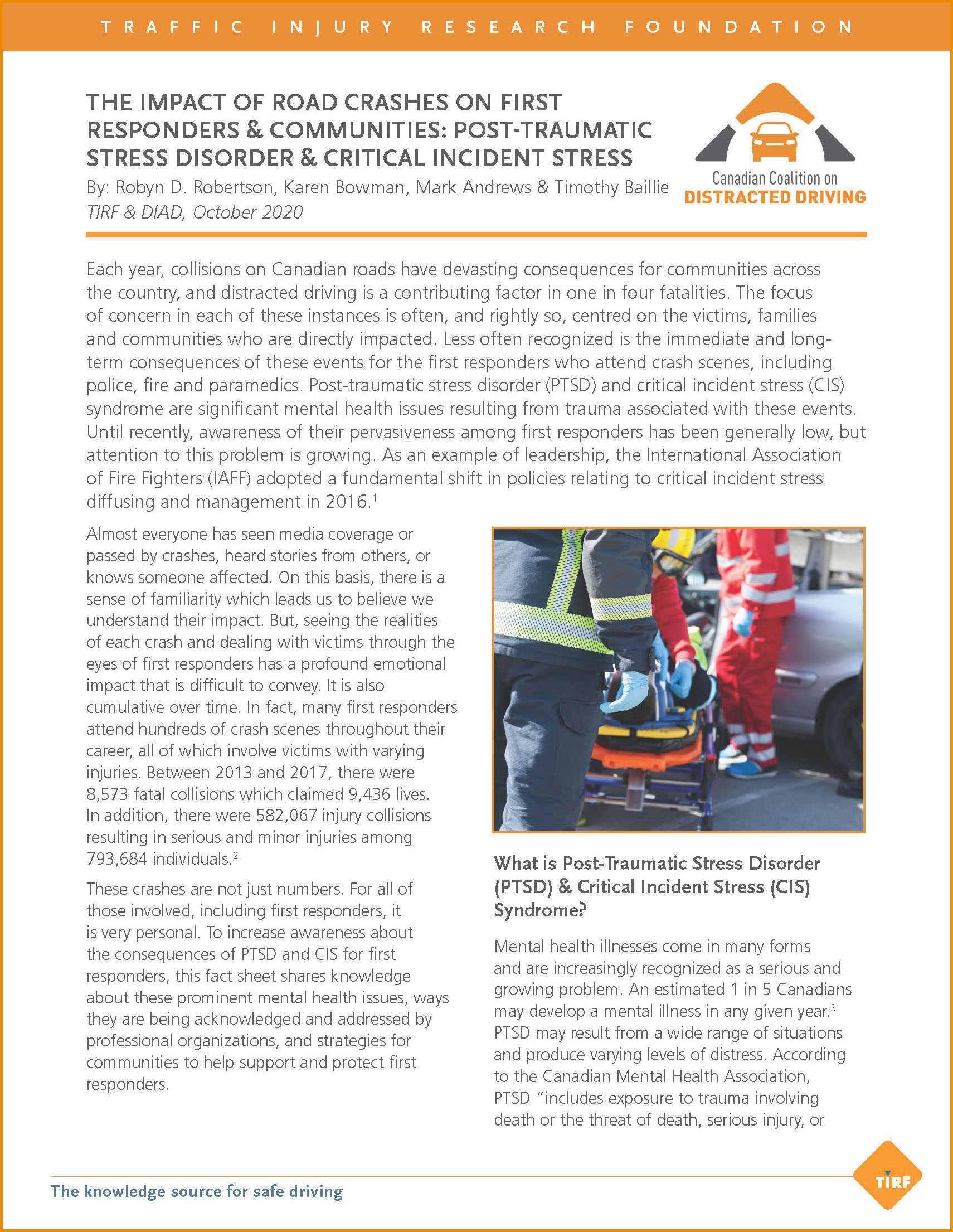 CCDD - The Impact of Road Crashes on First Responders & Communities-COVER with orange border-2