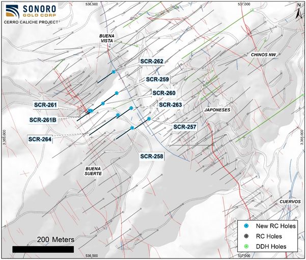 Cerro Caliche Project Drill Holes