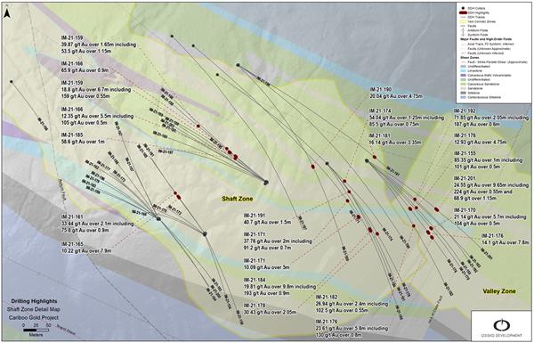 Figure 2: Shaft and Valley Zone select drilling highlights