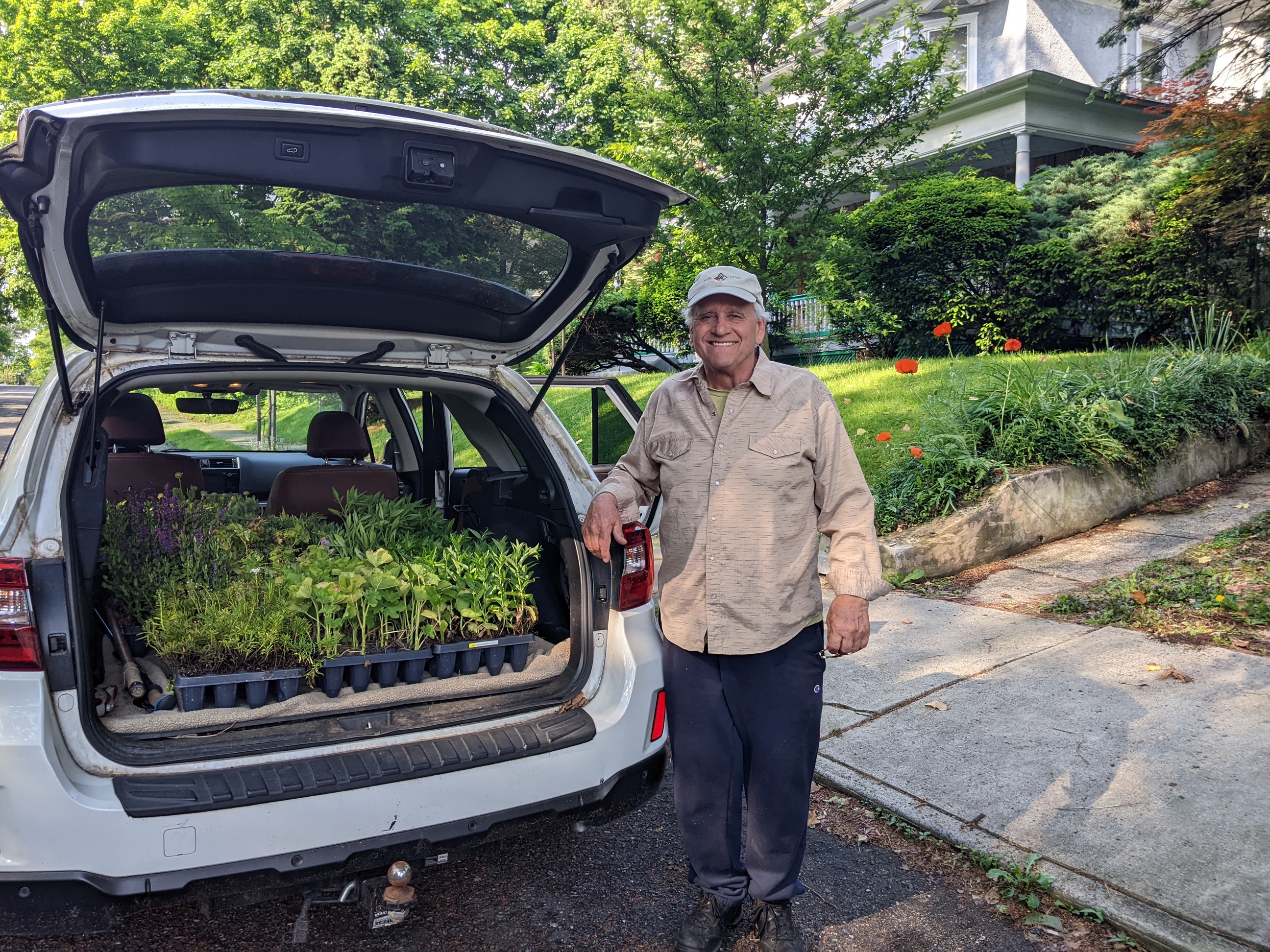 Pennsylvania Horticultural Society received and distributed over 900 plants from American Meadows to help support their programs throughout Philadelphia. Here a happy recipient is ready to dig in!