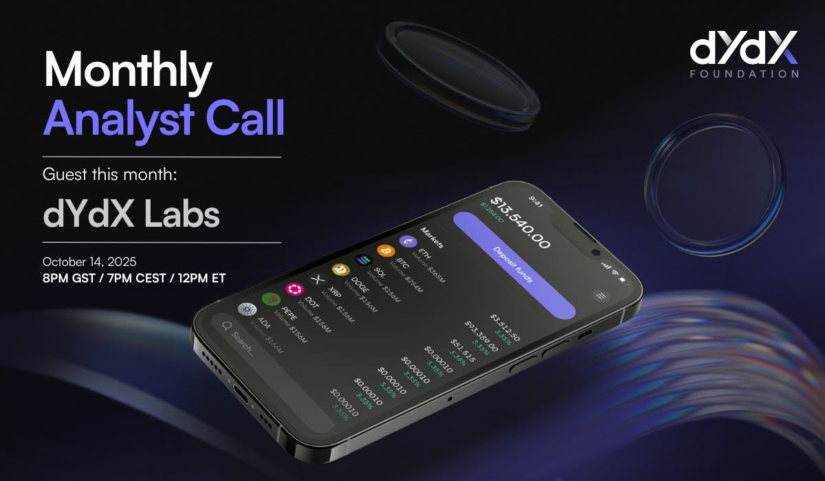 dYdX Foundation Hosts Analyst Call Highlighting Protocol Metrics, Token Updates and 2026 Roadmap