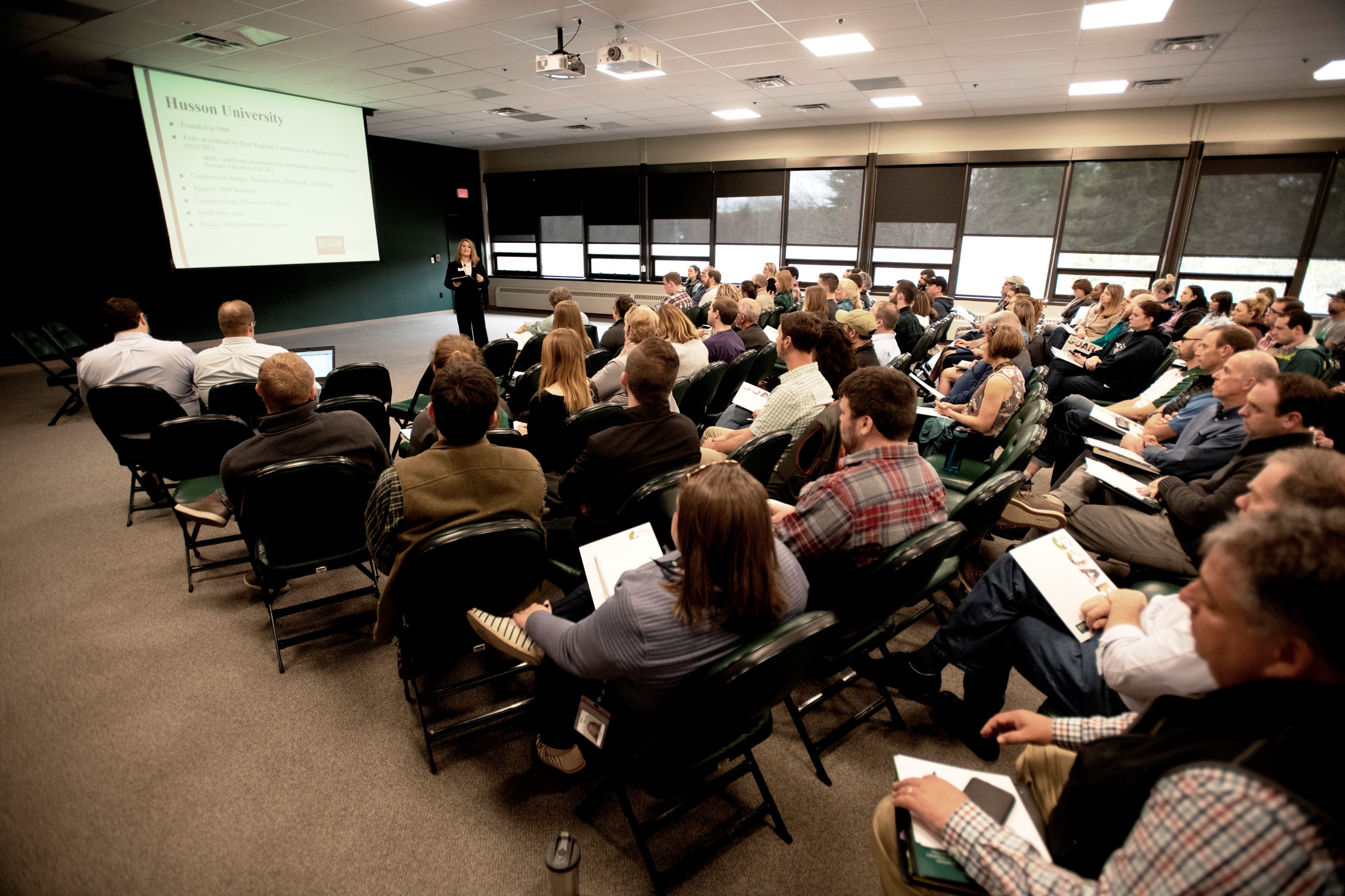 L.L.Bean employees demonstrated significant interest in participating in the on-site Husson University MBA program. So much, in fact, that the company had to devise a lottery system to determine who would be able to participate in the first cohort of 22 employees. Those who were not selected to be in the first cohort had the option to begin working toward their Husson MBA by completing classes online or attending classes at the University’s Southern Maine campus in Westbrook.
