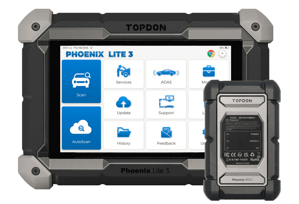 TOPDON's Phoenix Lite 3 offers more robust topology with the option to add ADAS calibration software, as well as greater compatibility on a larger number of vehicles.