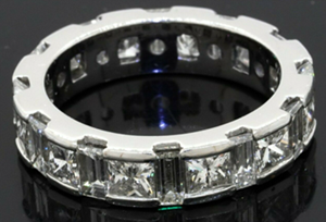 Heavy platinum 6.0ct VS1-F diamond eternity band ring. Sold for $5,155 at last week’s SFLMaven Famous Thursday Night Auction