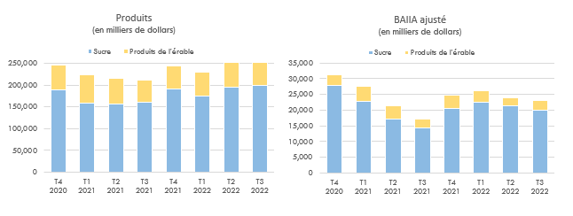 Produits et BAIIA ajusté