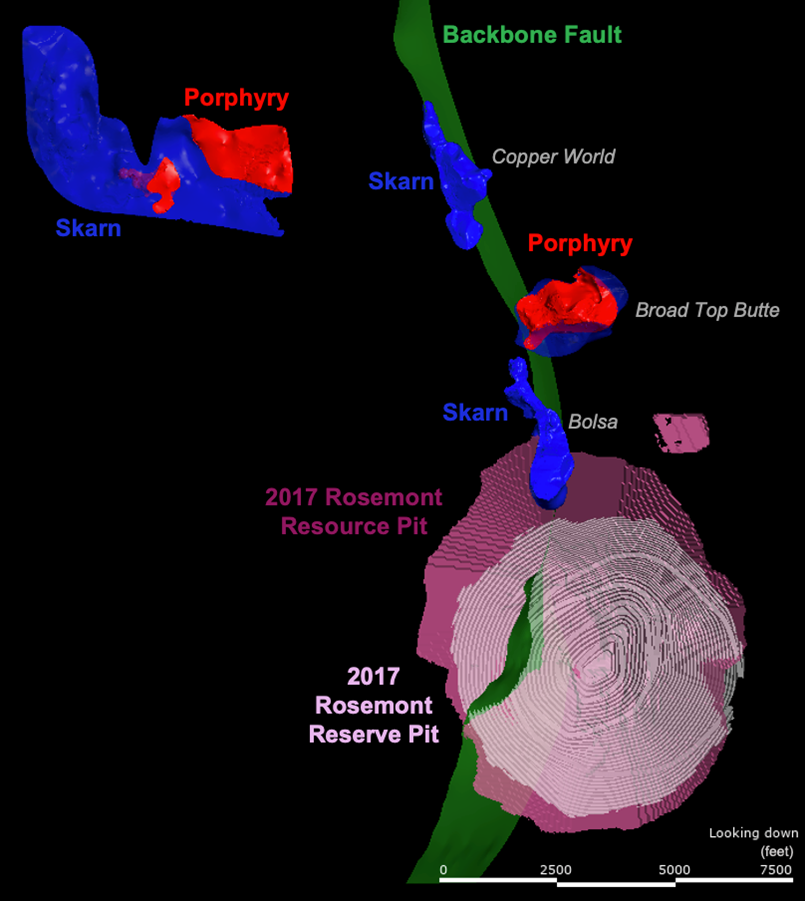 Figure 2: Location of Deposits in Proximity to the Backbone Fault