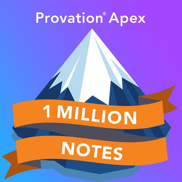 Provation Apex Reaches ONE MILLION Procedure Notes