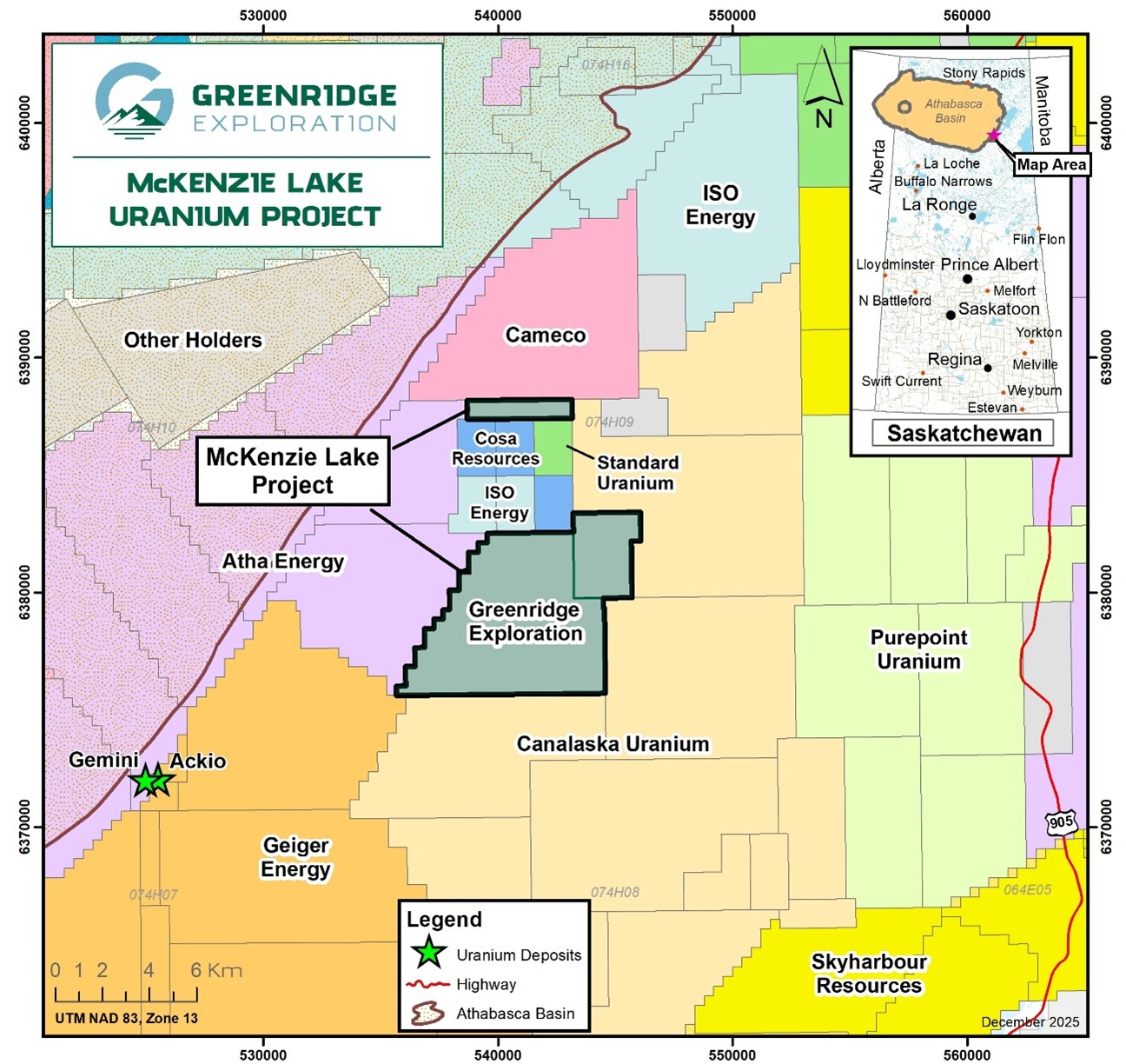 Greenridge Exploration Identifies Uranium Targets from Airborne Electromagnetic Survey at the McKenzie Lake Uranium Project in Northern Saskatchewan