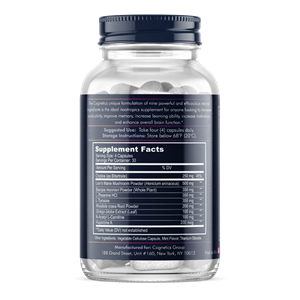 Cognetics EXCEL’s formula includes nine powerful and effective natural ingredients, such as Lion’s Mane, Choline Bitartrate, N-Acetyl Carnitine, Tyrosine, Theanine, Bacopa Monnieri, Ginkgo Biloba Extract, Huperzine A, and Rhodiola Rosea.
