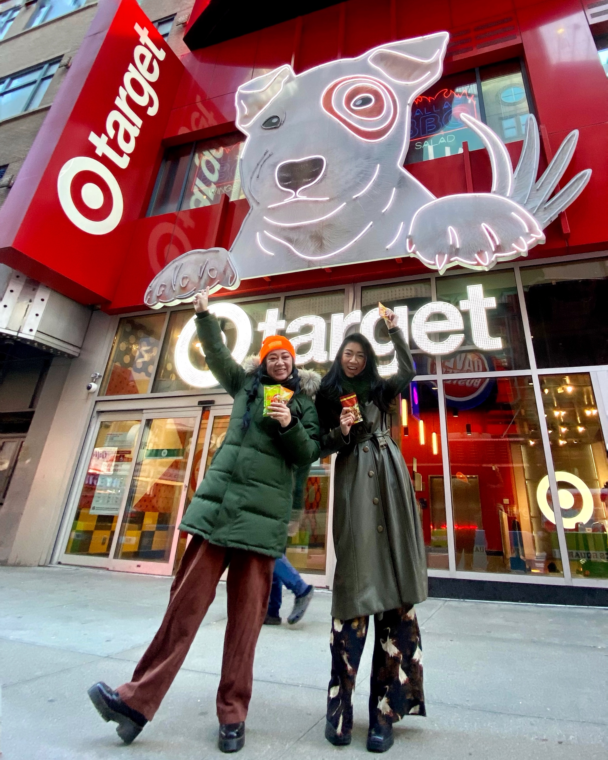 Co-founders and sisters Vanessa and Kim Pham outside of Target’s Times Square location in New York City.