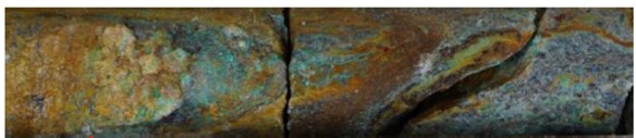 Figure 3: Mineralised core intercepts from drillhole P98, Eastern Zone