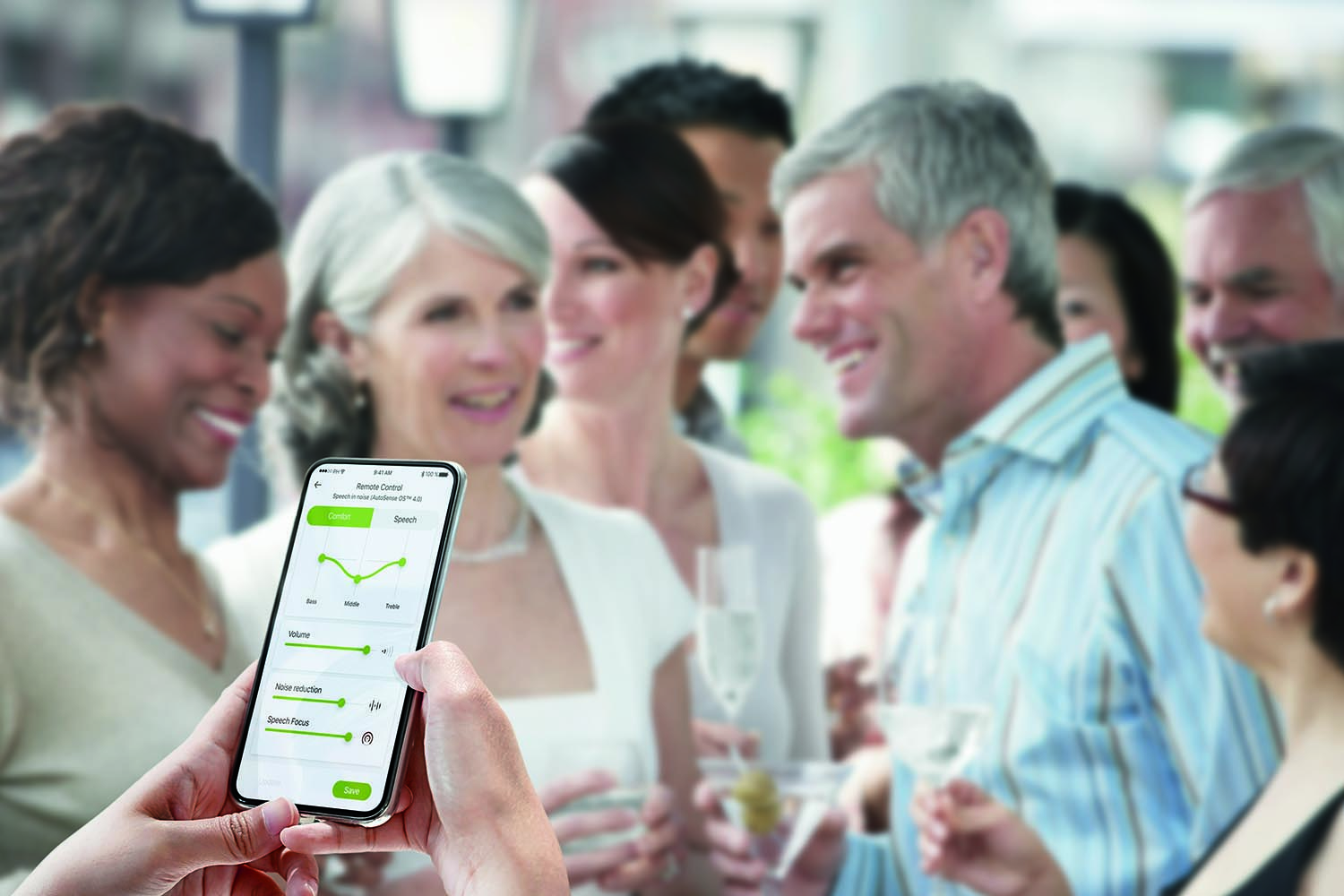 Through the myPhonak app, consumers can now easily adjust the level of background noise to personalize their listening experience.