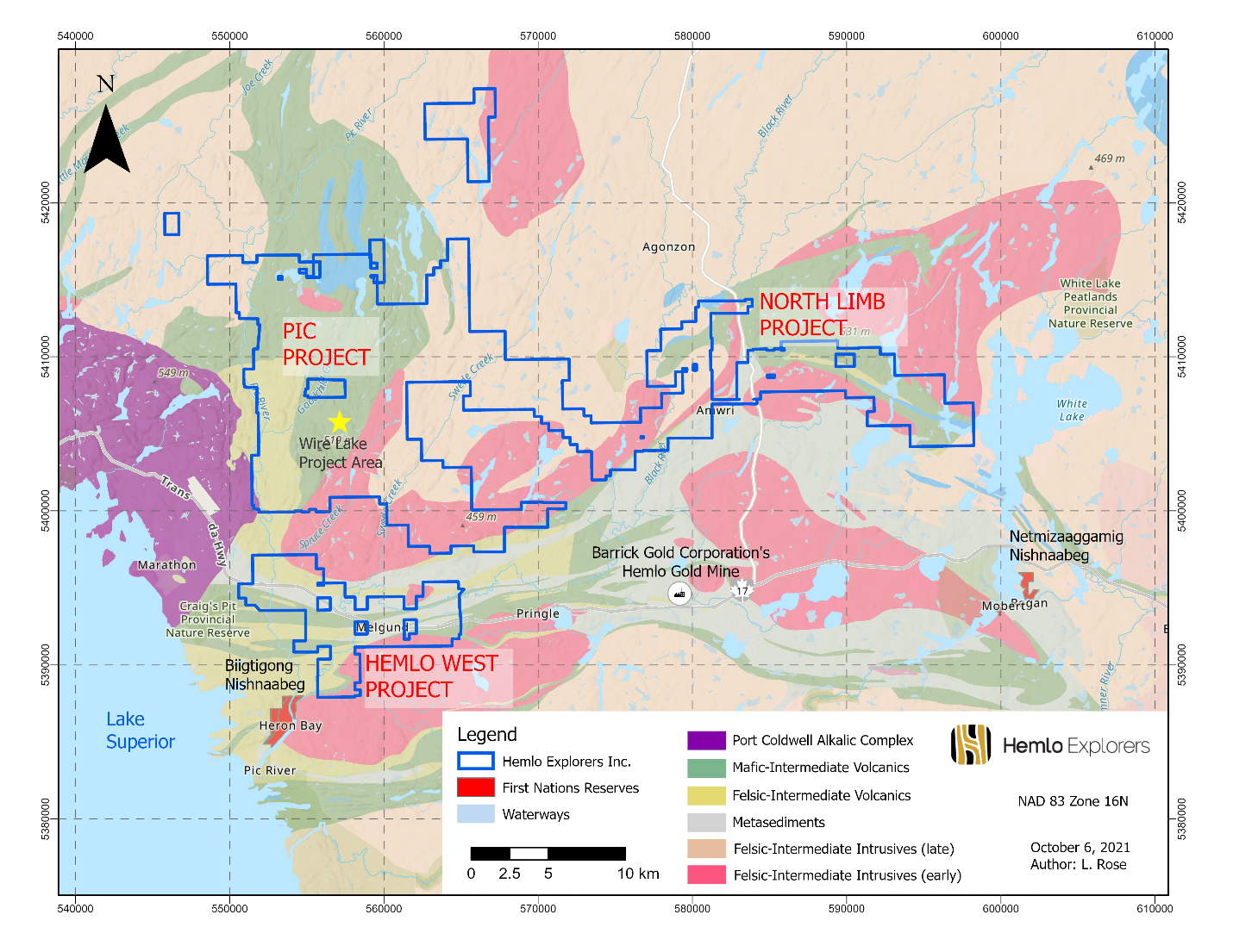 Figure #1 – Wire Lake Project Location Map