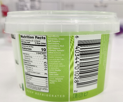 Recalled packaging image
