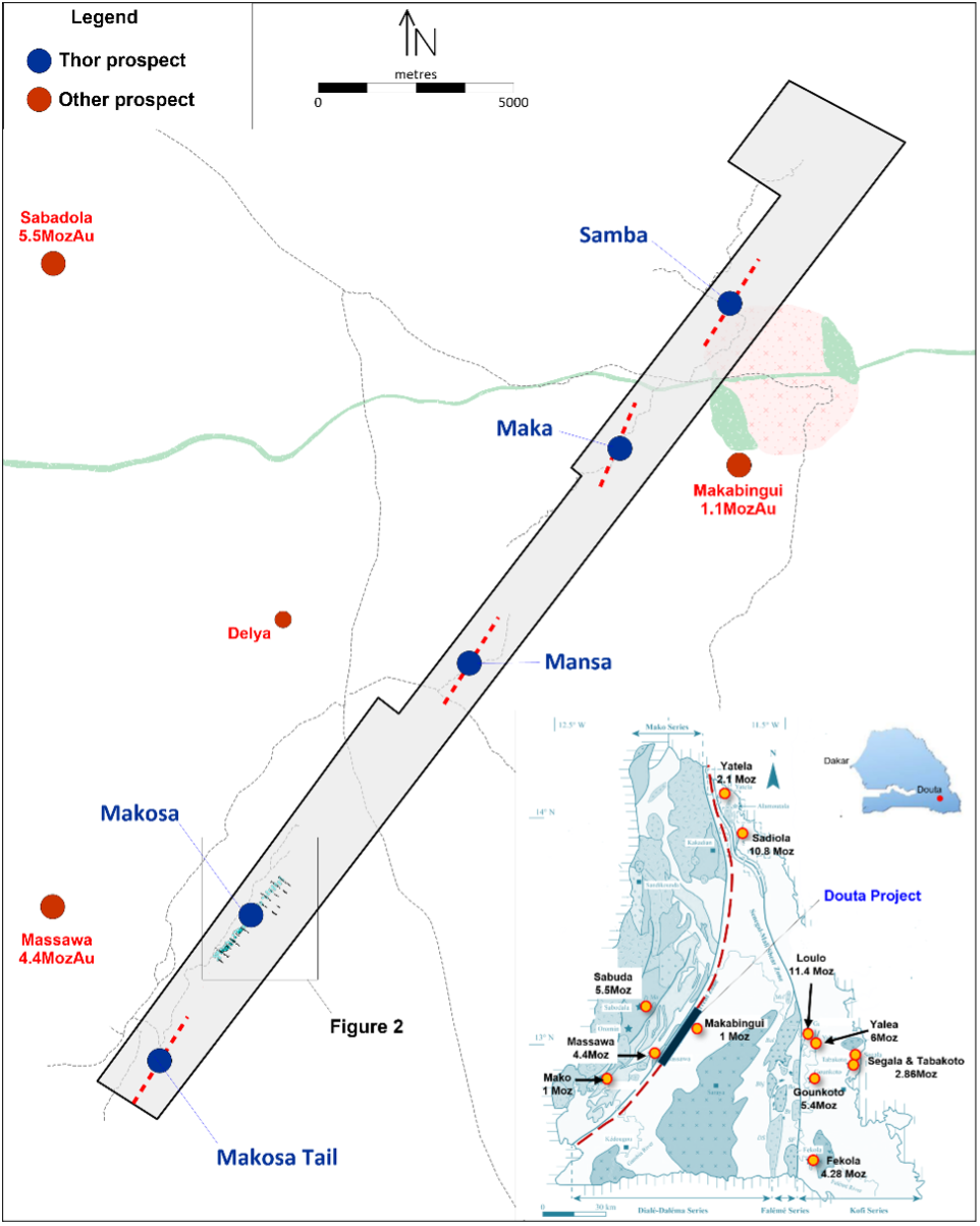 Figure 1 - Douta Gold Project location map