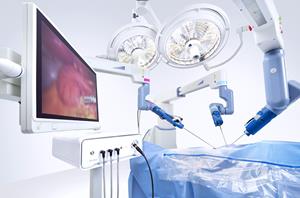 The Senhance Surgical System is powered by the Intelligent Surgical Unit, enabling real-time surgical image analytics and machine vision-driven control of the camera.